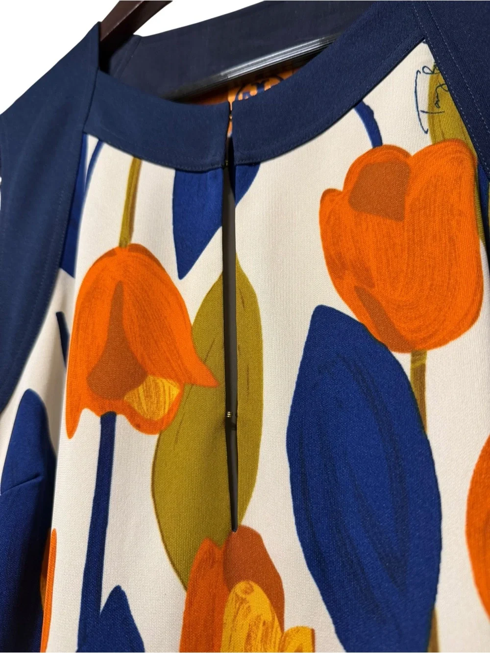 Tory Burch Atley Tulip Print Sleeveless Midi Dress Women’s Size Large